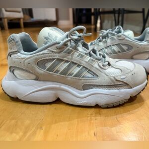 adidas White and Light Gray Men's Running Sneakers